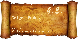 Geiger Endre névjegykártya